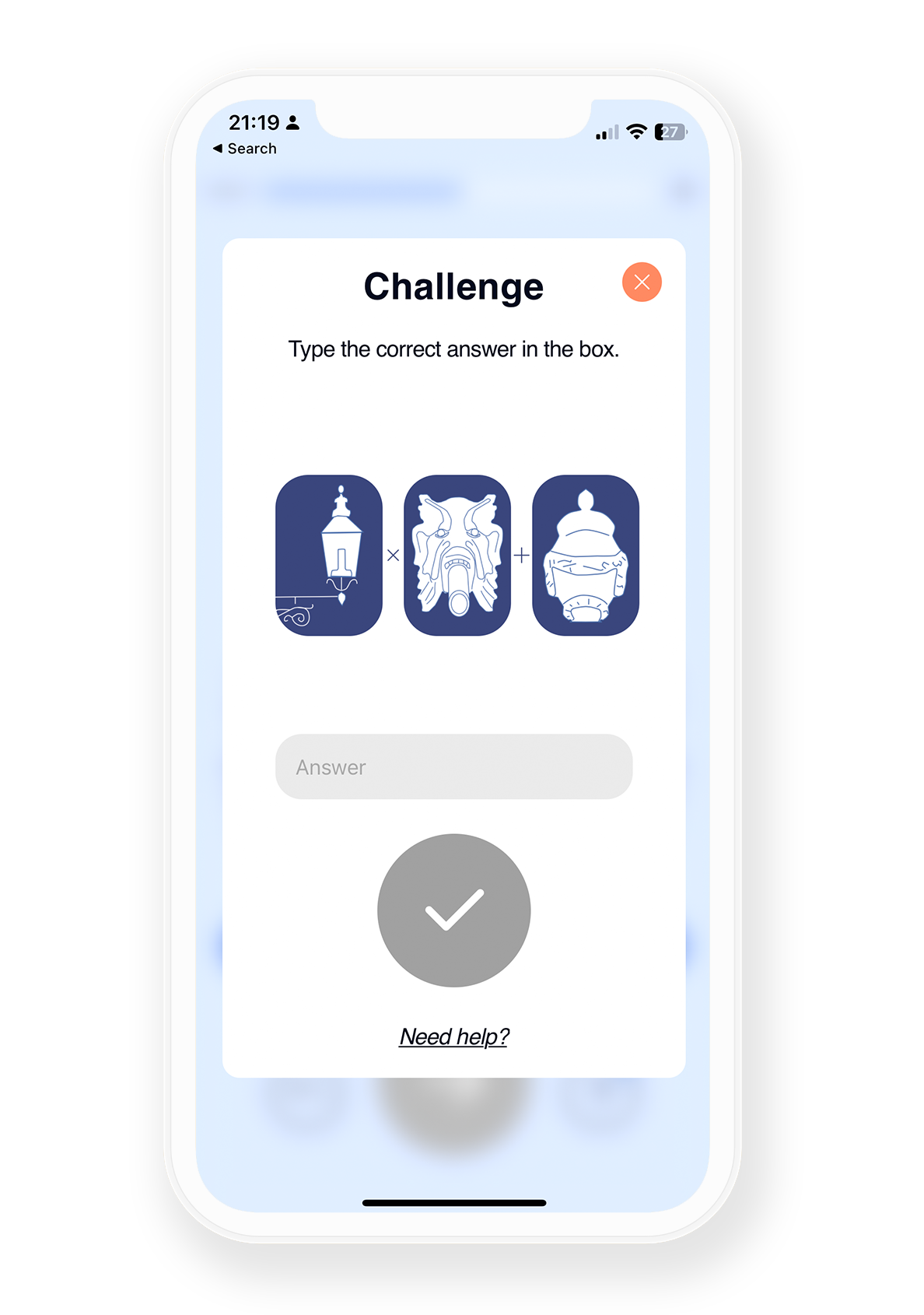 Curiosa challenge screen